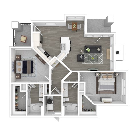a1 floor plan  1 bedroom with 2 baths  119